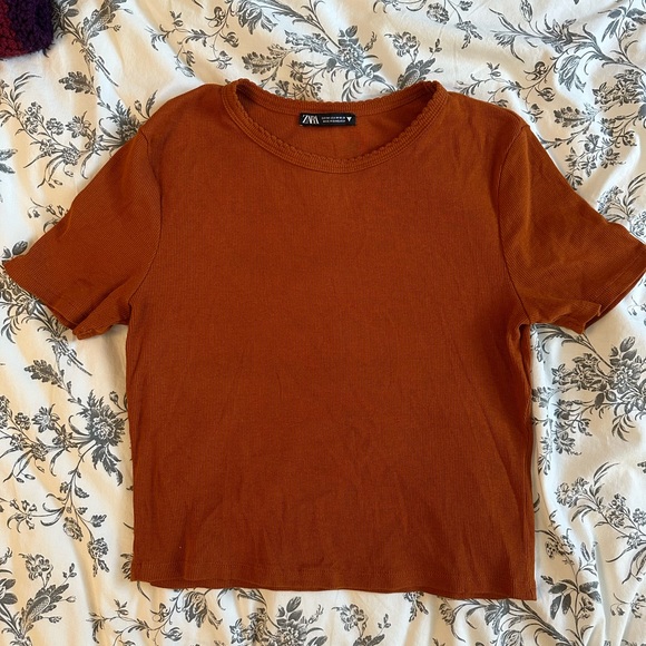 2 for $20 ❤️ Zara Burnt Orange Crop Top - Picture 4 of 4